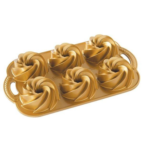Heritage Bundtlette Pan 6 Cavities - Gold
