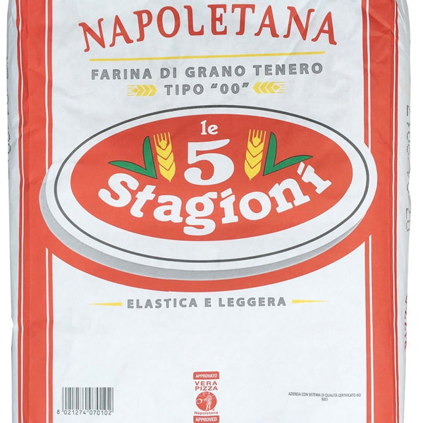 5 Stagioni Italian Pizza Flour 00 Whole bag is 25 Kg (5 kg per one order) دقيق بيتزا نابوليتانا الإيطالي الطري والناعم جدا p13%